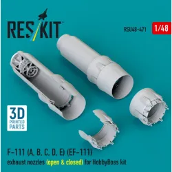 Reskit Rsu48-0471 1/48 F-111 A B C D E Ef-111 Exhaust Nozzles Open Closed For Hobbyboss Kit 3d Printed