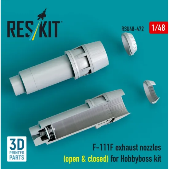 Reskit Rsu48-0472 1/48 F-111f Exhaust Nozzles Open Closed For Hobbyboss Kit 3d Printed