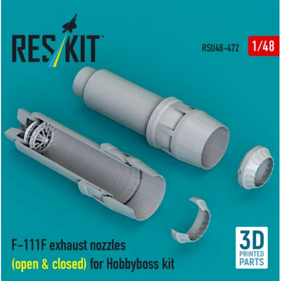 Reskit Rsu48-0472 1/48 F-111f Exhaust Nozzles Open Closed For Hobbyboss Kit 3d Printed