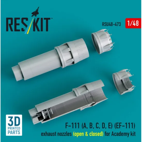 Reskit Rsu48-0473 1/48 F-111 A B C D E Ef-111 Exhaust Nozzles Open Closed For Academy Kit 3d Printed
