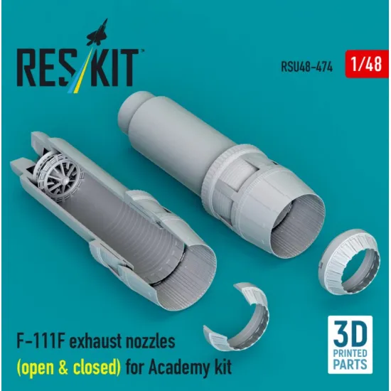 Reskit Rsu48-0474 1/48 F-111f Exhaust Nozzles Open Closed For Academy Kit 3d Printed