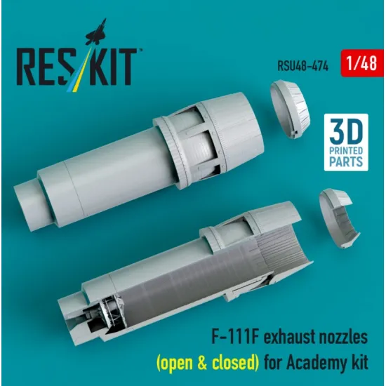 Reskit Rsu48-0474 1/48 F-111f Exhaust Nozzles Open Closed For Academy Kit 3d Printed