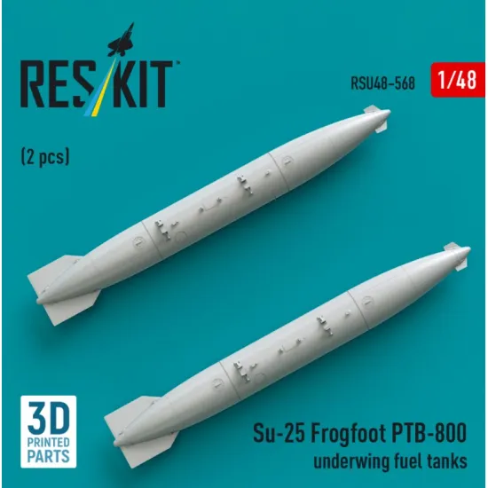 Reskit Rsu48-0568 1/48 Su-25 Frogfoot Ptb-800 Underwing Fuel Tanks 2 Pcs 3d Printed