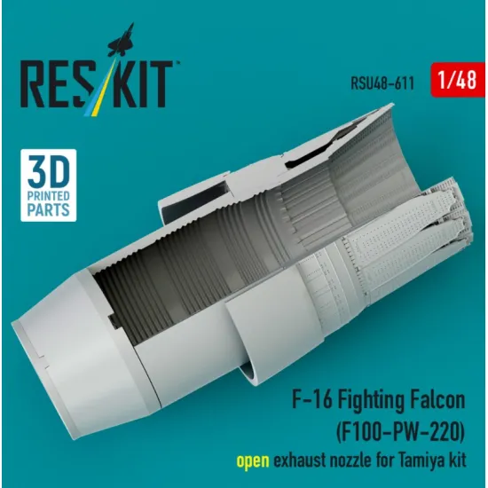 Reskit Rsu48-0611 1/48 F-16 Fighting Falcon F100-pw-220 Open Exhaust Nozzle For Tamiya Kit 3d Printed