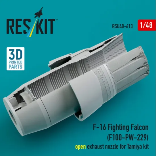 Reskit Rsu48-0613 1/48 F-16 Fighting Falcon F100-pw-229 Open Exhaust Nozzle For Tamiya Kit 3d Printed