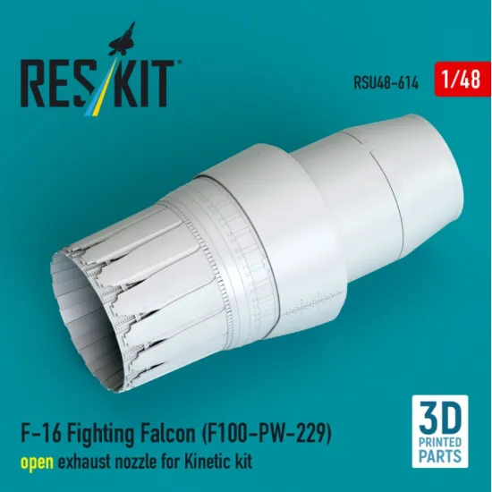 Reskit Rsu48-0614 1/48 F-16 Fighting Falcon F100-pw-229 Open Exhaust Nozzle For Kinetic Kit 3d Printed