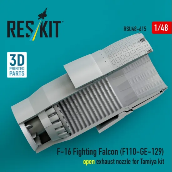 Reskit Rsu48-0615 1/48 F-16 Fighting Falcon F110-ge-129 Open Exhaust Nozzle For Tamiya Kit 3d Printed
