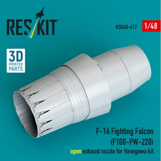Reskit Rsu48-0617 1/48 F-16 Fighting Falcon F100-pw-220 Open Exhaust Nozzle For Hasegawa Kit 3d Printed