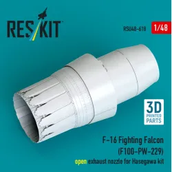 Reskit Rsu48-0618 1/48 F-16 Fighting Falcon F100-pw-229 Open Exhaust Nozzle For Hasegawa Kit 3d Printed