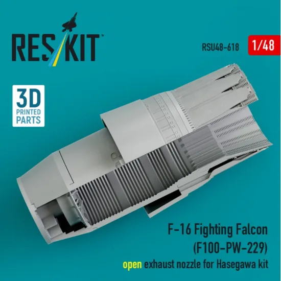 Reskit Rsu48-0618 1/48 F-16 Fighting Falcon F100-pw-229 Open Exhaust Nozzle For Hasegawa Kit 3d Printed
