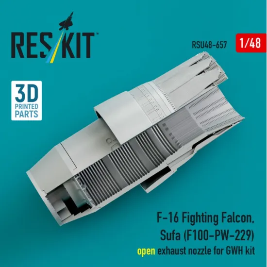 Reskit Rsu48-0657 1/48 F-16 Fighting Falcon Sufa F100-pw-229 Open Exhaust Nozzles For Gwh Kit 3d Printed