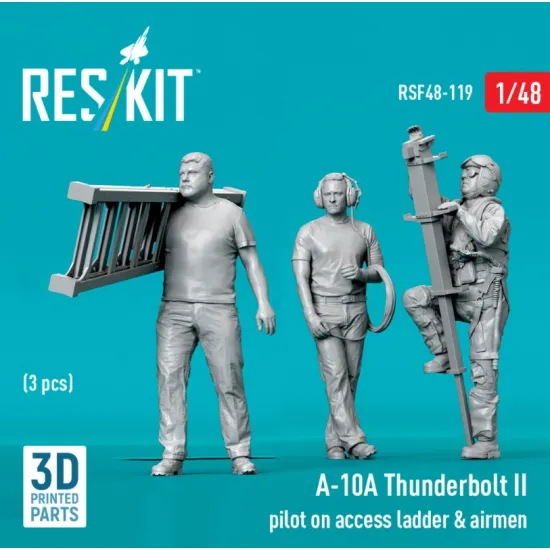 Reskit Rsf48-0119 1/48 A-10a Thunderbolt Ii Pilot On Access Ladder Airmen 3 Pcs 3d Printed