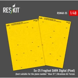 Reskit Rsm48-0035 1/48 Su-25 Frogfoot Dark Digital Pixel Best Suitable For The Plane Number Blue 31 Ukrainian Air Forces Pre-cut Painting Masks