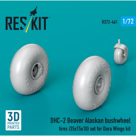 Reskit Rs72-0461 1/72 Dhc-2 Beaver Alaskan Bushwheel Tires 35/15/10 Set For Dora Wings Kit 3d Printed