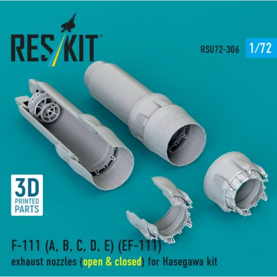 Reskit Rsu72-0306 1/72 F-111 A B C D E Ef-111 Exhaust Nozzles Open Closed For Hasegawa Kit 3d Printed