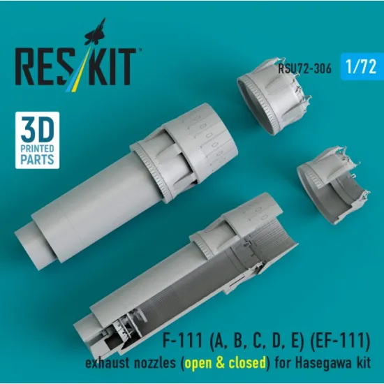 Reskit Rsu72-0306 1/72 F-111 A B C D E Ef-111 Exhaust Nozzles Open Closed For Hasegawa Kit 3d Printed