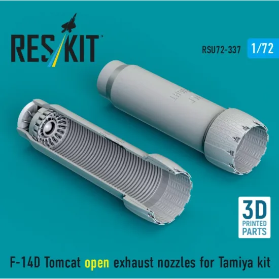 Reskit Rsu72-0337 1/72 F-14d Tomcat Open Exhaust Nozzles For Tamiya Kit 3d Printed
