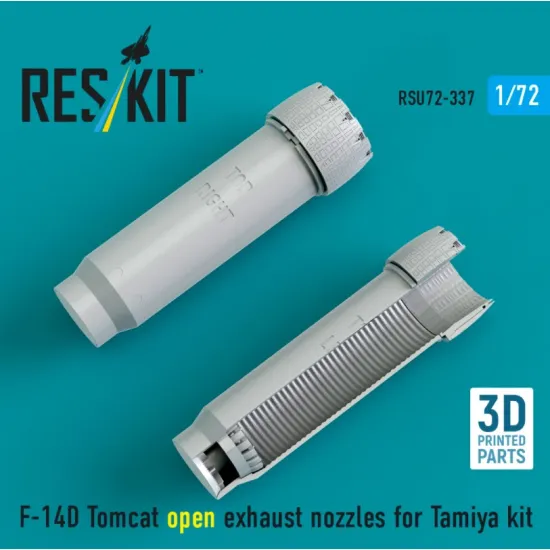 Reskit Rsu72-0337 1/72 F-14d Tomcat Open Exhaust Nozzles For Tamiya Kit 3d Printed