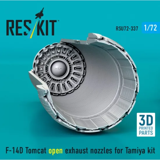 Reskit Rsu72-0337 1/72 F-14d Tomcat Open Exhaust Nozzles For Tamiya Kit 3d Printed