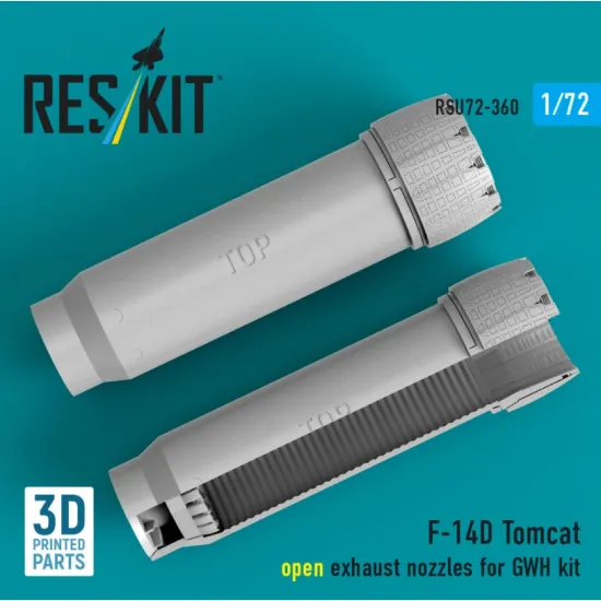 Reskit Rsu72-0360 1/72 F-14d Tomcat Open Exhaust Nozzles For Gwh Kit 3d Printed