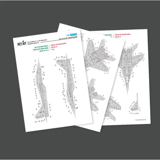 Reskit Rsb72-0004 1/72 Mig-29 Fulcrum 9-12 9-13 Ub Ukrainian Air Forces Stencils Decals