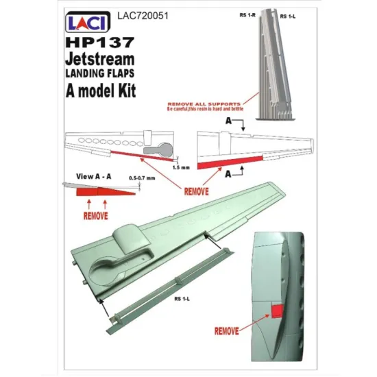 Laci 720051 1/72 Hp 137 Jetstream Landong Flaps For Amodel Kit