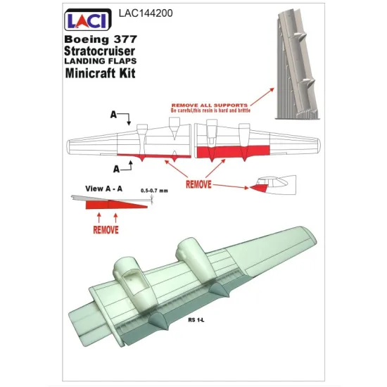 Laci 144200 1/144 Boeing B377 Stratocrouser Landong Flaps For Minicraft Kit