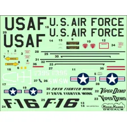 Modelmaker 1/48 D48225 Usaf F-16c Viper Demo 2024 50 Years F-16 Aircraft Decal