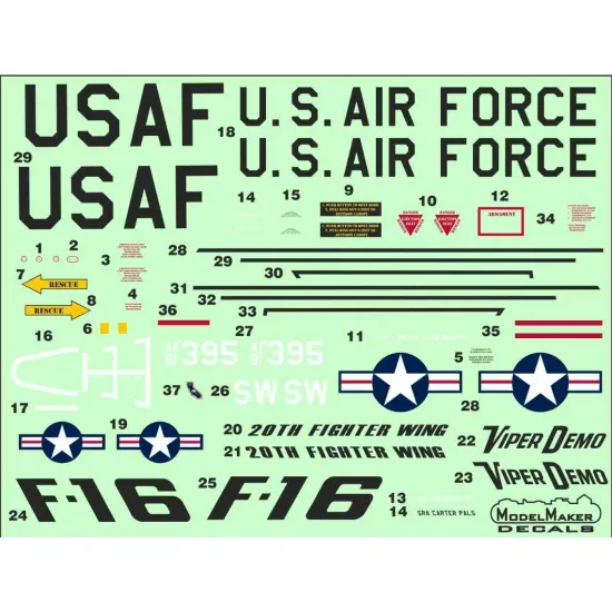 Modelmaker 1/48 D48225 Usaf F-16c Viper Demo 2024 50 Years F-16 Aircraft Decal