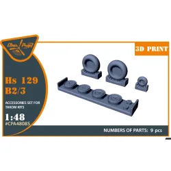 Clear Prop Cpa48085 1/48 Hs 129b2/3 Wheels Set Weighted For Takom Kit 3d Print