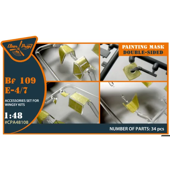 Clear Prop Cpa48108 1/48 Bf-109e-4/7 Double-sided Painting Mask On Yellow Kabuki Paper For Wingsy Kits