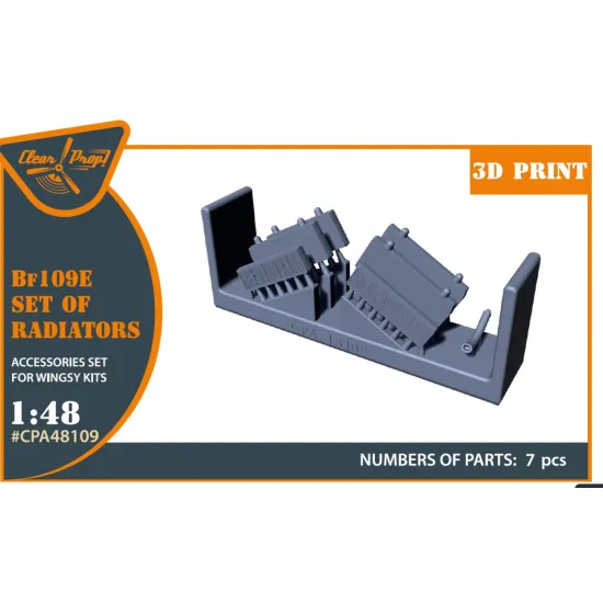 Clear Prop Cpa48109 1/48 Bf-109e Set Of Radiators For Wingsy Kits/ 3d Print