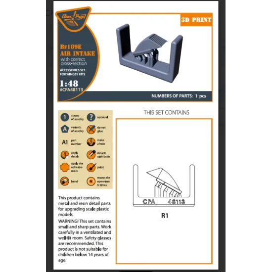 Clear Prop Cpa48113 1/48 Bf-109e Air Intake For Wingsy Kits 3d Print