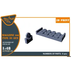 Clear Prop Cpa48120 1/48 Magasins For Type92 Gun 9 Pcs/ 3d Print