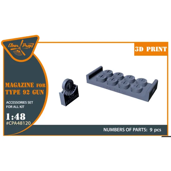 Clear Prop Cpa48120 1/48 Magasins For Type92 Gun 9 Pcs/ 3d Print
