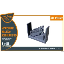 Clear Prop Cpa48127 1/48 Spitfire Mk Ixe Exhausts For Airfix Kit/ 3d Print
