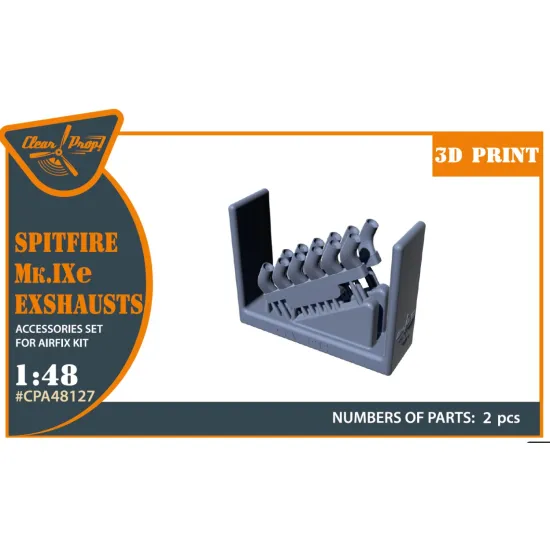 Clear Prop Cpa48127 1/48 Spitfire Mk Ixe Exhausts For Airfix Kit/ 3d Print