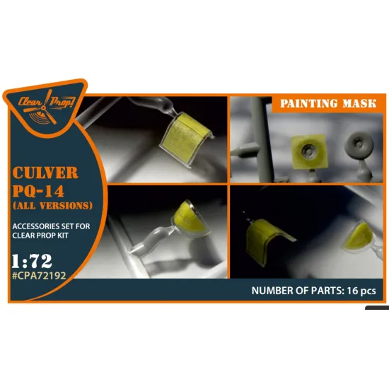 Clear Prop Cpa72192 1/72 Culver Pq-14 All Versions Painting Mask On Yellow Kabuki Paper For Cp Kits