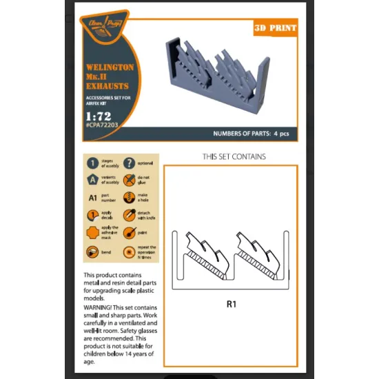 Clear Prop Cpa72203 1/72 Welington Mk Ii Exhausts For Airfix Kits 3d Print