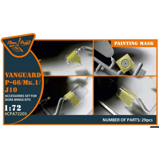 Clear Prop Cpa72205 1/72 Vanguard P-66/Mk 1/J10 Painting Mask On Yellow Kabuki Paper For Dora Wings Kit