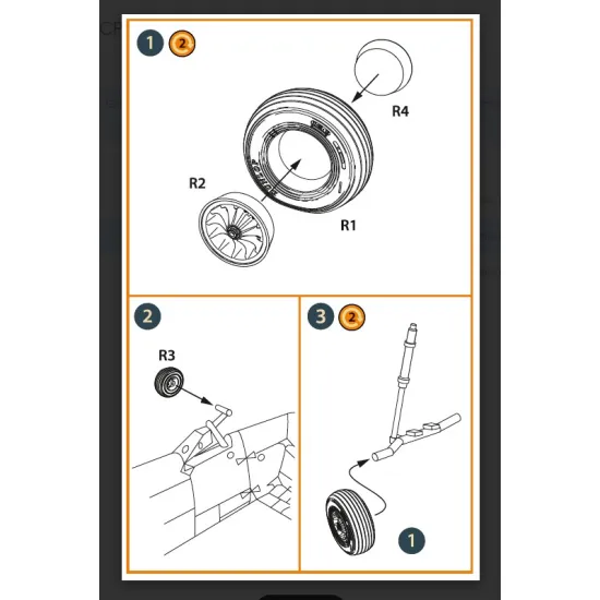 Clear Prop Cpa72210 1/72 Wessex Hc 2 Wheel Set Type 1 For Airfix Kit 3d Print