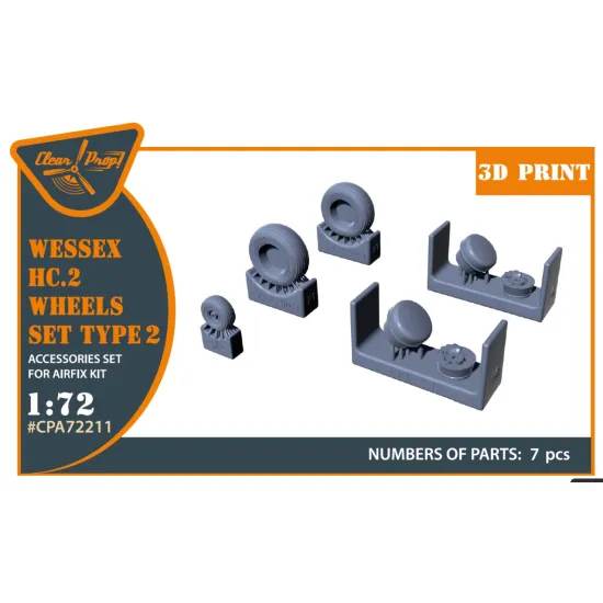 Clear Prop Cpa72211 1/72 Wessex Hc 2 Wheel Set Type 2 For Airfix Kit 3d Print