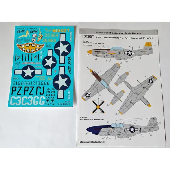 Foxbot 32-015 1/32 North American P-51 Mustang Nose Art Part 1 For Academy Cyber Hobby Dragon Hasegawa Hobbycraft Monogram Revell Tamiya Trumpete Zoukei-mura Kits