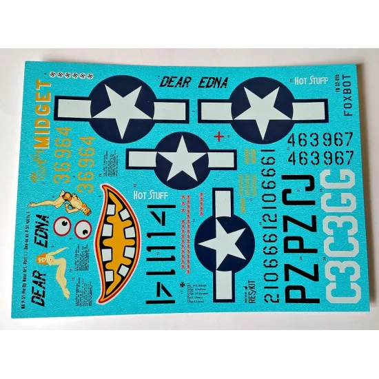 Foxbot 32-015 1/32 North American P-51 Mustang Nose Art Part 1 For Academy Cyber Hobby Dragon Hasegawa Hobbycraft Monogram Revell Tamiya Trumpete Zoukei-mura Kits