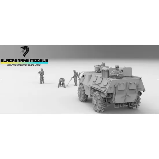 Black Snake Fr-crew 05 1/35 French Troops Pack Figurine Vab 7 Figures