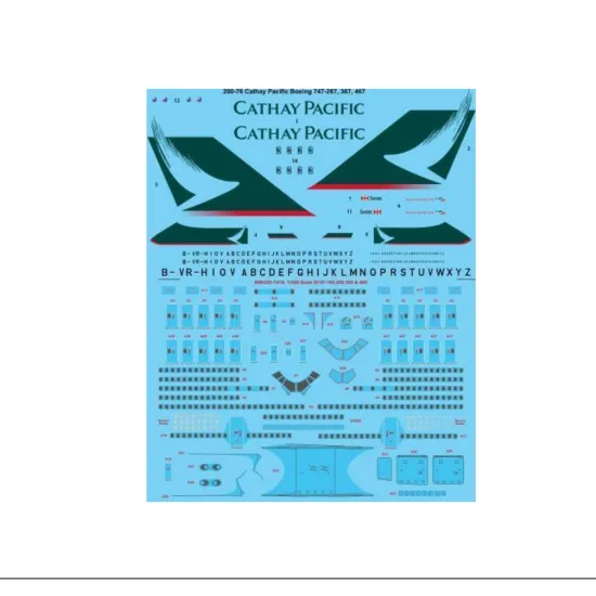 26decals 200-76 1/200 Cathay Pacific 747-200 200f 300 400 Decal For Aircraft
