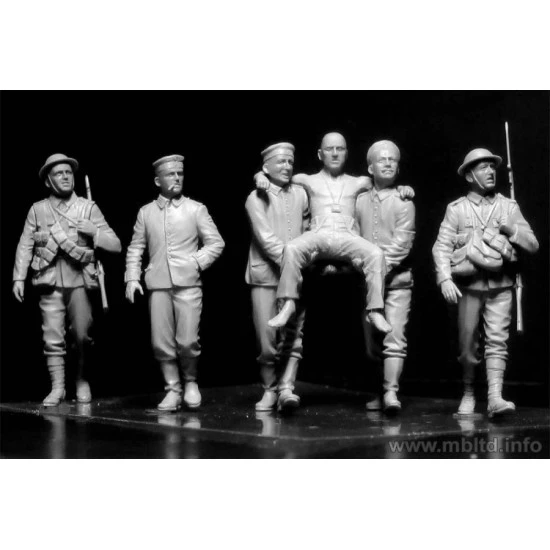 British and German soldiers, Somme Battle, 1916 6 figures 1/35 Master Box 35158