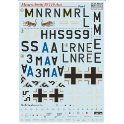 Print Scale 48-224 1/48 Decal For Messerschmitt Bf-110 Zerstorer Part 2