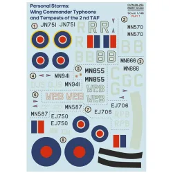Print Scale 48-294 1/48 Decal For Personal Storm Wings Commander Typhoon And Tempests Of The 2nd Taf Part 1