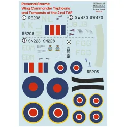 Print Scale 48-295 1/48 Decal For Personal Storm Wings Commander Typhoon And Tempests Of The 2nd Taf Part 2